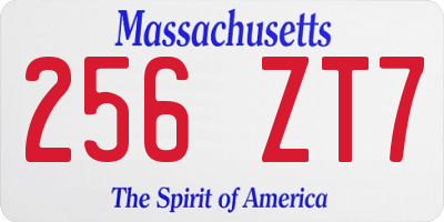 MA license plate 256ZT7