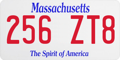 MA license plate 256ZT8