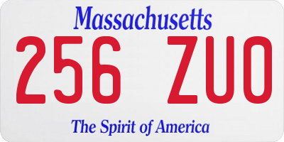 MA license plate 256ZU0