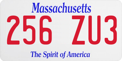MA license plate 256ZU3