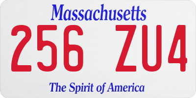 MA license plate 256ZU4