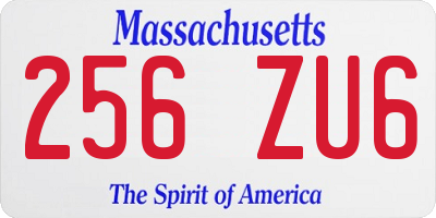 MA license plate 256ZU6