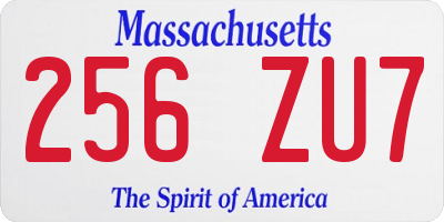 MA license plate 256ZU7