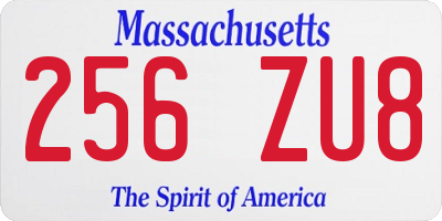 MA license plate 256ZU8