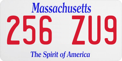 MA license plate 256ZU9