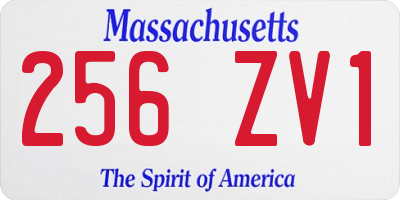 MA license plate 256ZV1