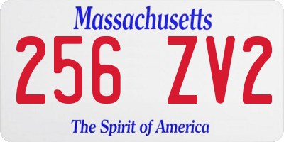 MA license plate 256ZV2