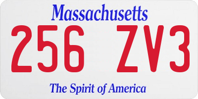 MA license plate 256ZV3