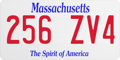 MA license plate 256ZV4