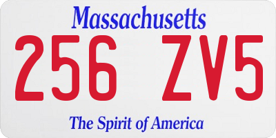 MA license plate 256ZV5