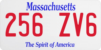 MA license plate 256ZV6