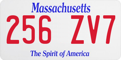 MA license plate 256ZV7