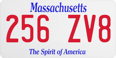 MA license plate 256ZV8