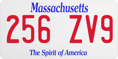 MA license plate 256ZV9