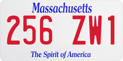 MA license plate 256ZW1