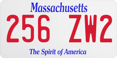MA license plate 256ZW2