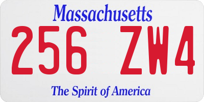 MA license plate 256ZW4
