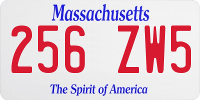 MA license plate 256ZW5
