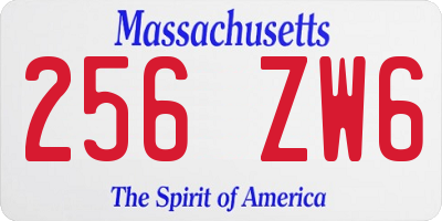 MA license plate 256ZW6