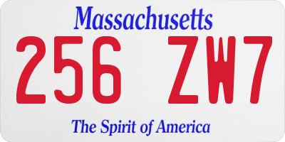 MA license plate 256ZW7