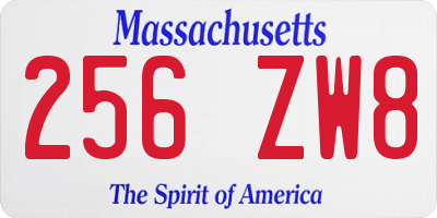 MA license plate 256ZW8