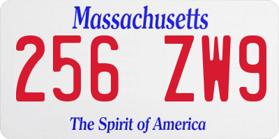 MA license plate 256ZW9