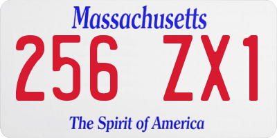 MA license plate 256ZX1