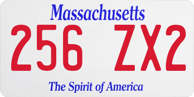 MA license plate 256ZX2