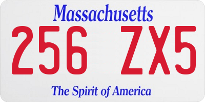 MA license plate 256ZX5