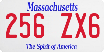 MA license plate 256ZX6