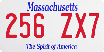MA license plate 256ZX7