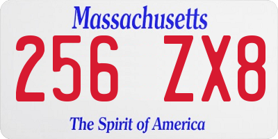 MA license plate 256ZX8