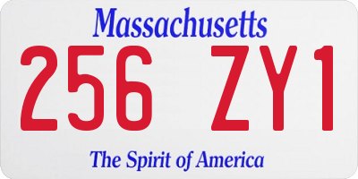 MA license plate 256ZY1