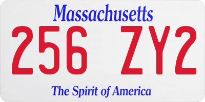 MA license plate 256ZY2
