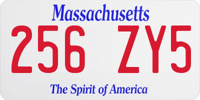 MA license plate 256ZY5