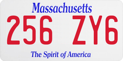 MA license plate 256ZY6