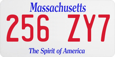 MA license plate 256ZY7