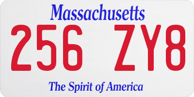 MA license plate 256ZY8