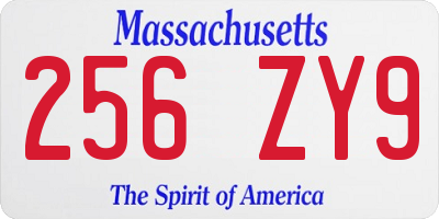 MA license plate 256ZY9