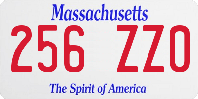 MA license plate 256ZZ0