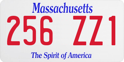MA license plate 256ZZ1