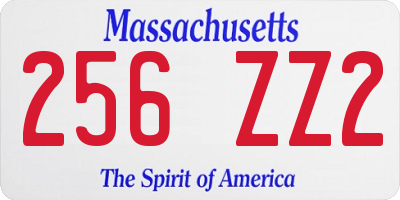 MA license plate 256ZZ2