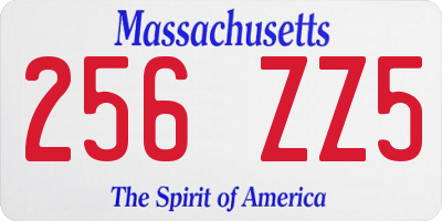 MA license plate 256ZZ5