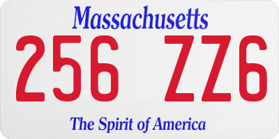MA license plate 256ZZ6