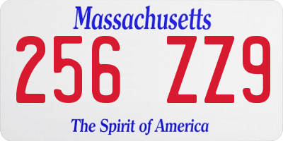 MA license plate 256ZZ9