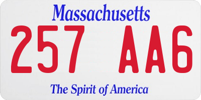 MA license plate 257AA6