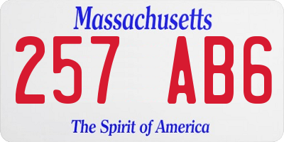 MA license plate 257AB6