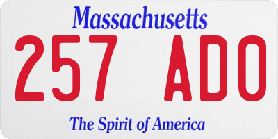 MA license plate 257AD0