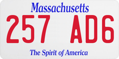 MA license plate 257AD6