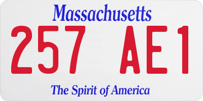 MA license plate 257AE1